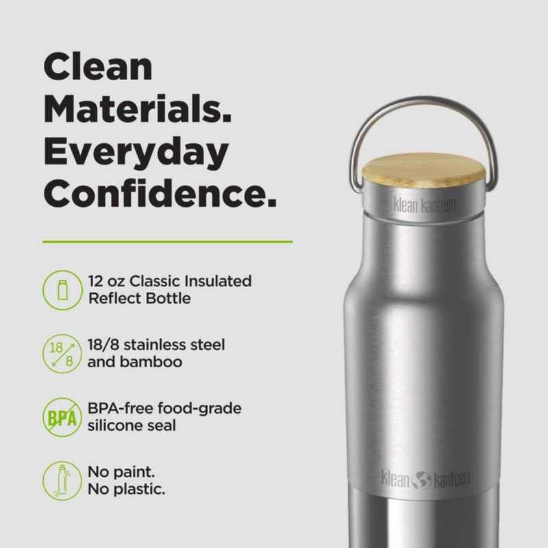 Botella Klean Kanteen 355 ml Reflect Aislada de Bambú