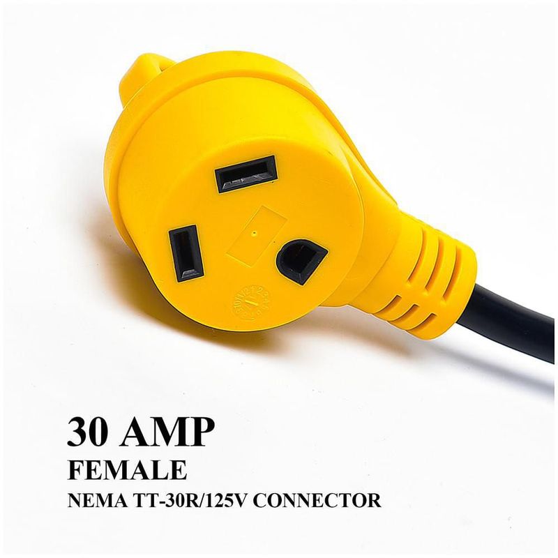 Adaptador de cable RV Camper de 15 A macho a 30 A hembra de 30 cm de potencia