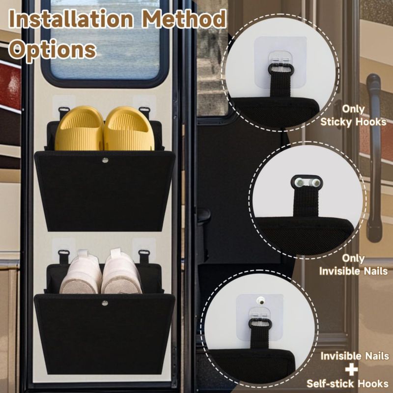 Estante para zapatos PUGPIU plegable de pared - juego de 6