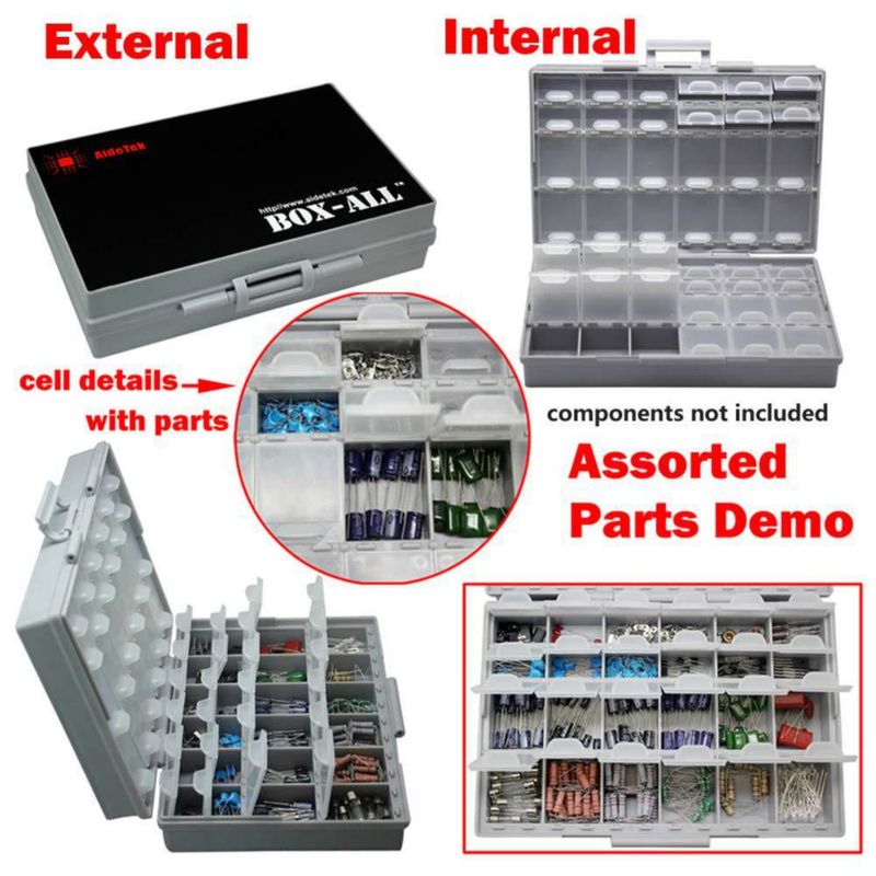 Caja de almacenamiento AideTek 23 cm x 15 cm organizador SMD SMT
