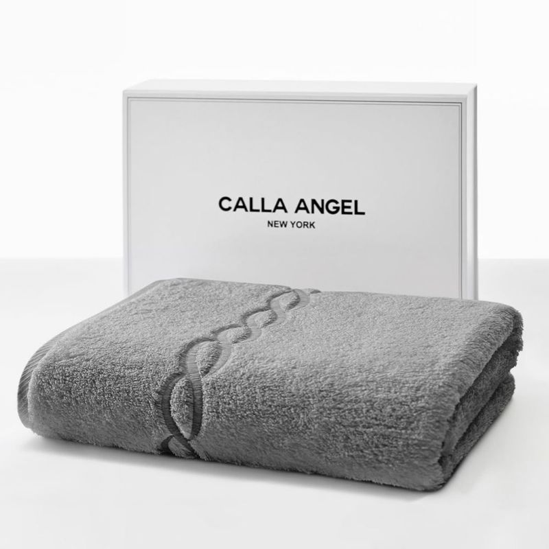 Toalla Calla Angel 160x80 cm 1 kg Gris Algodón Egipcio