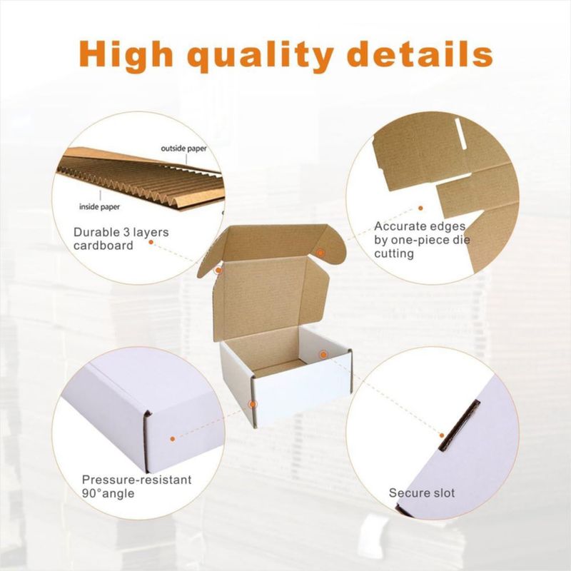 Cajas de envío CH-BOX 10x10x5 cm blancas paquete de 50