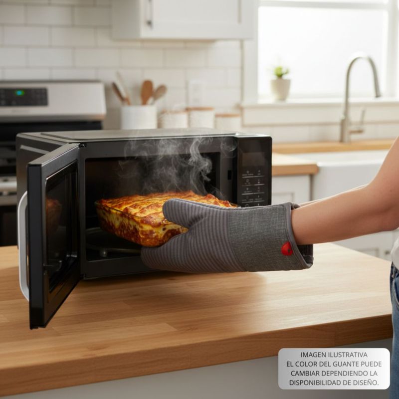 COMBO Microondas Panasonic NN-ST34QBRPH de 25 Litros (0.9ft³ / 900W ) Color Negro + Guante de Cocina.