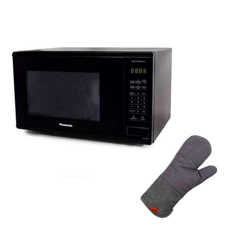 COMBO Microondas Panasonic NN-SB636BRUH de 36 Litros (1.3ft³ / 1100W) Color Negro + Guante de Cocina.