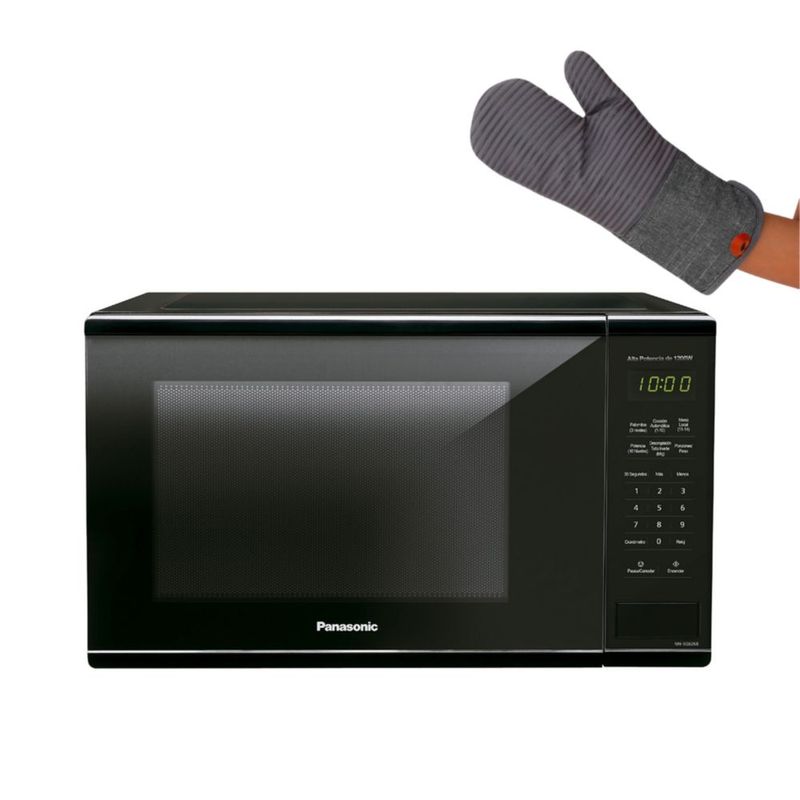 COMBO Microondas Panasonic NN-SB636BRUH de 36 Litros (1.3ft³ / 1100W) Color Negro + Guante de Cocina.