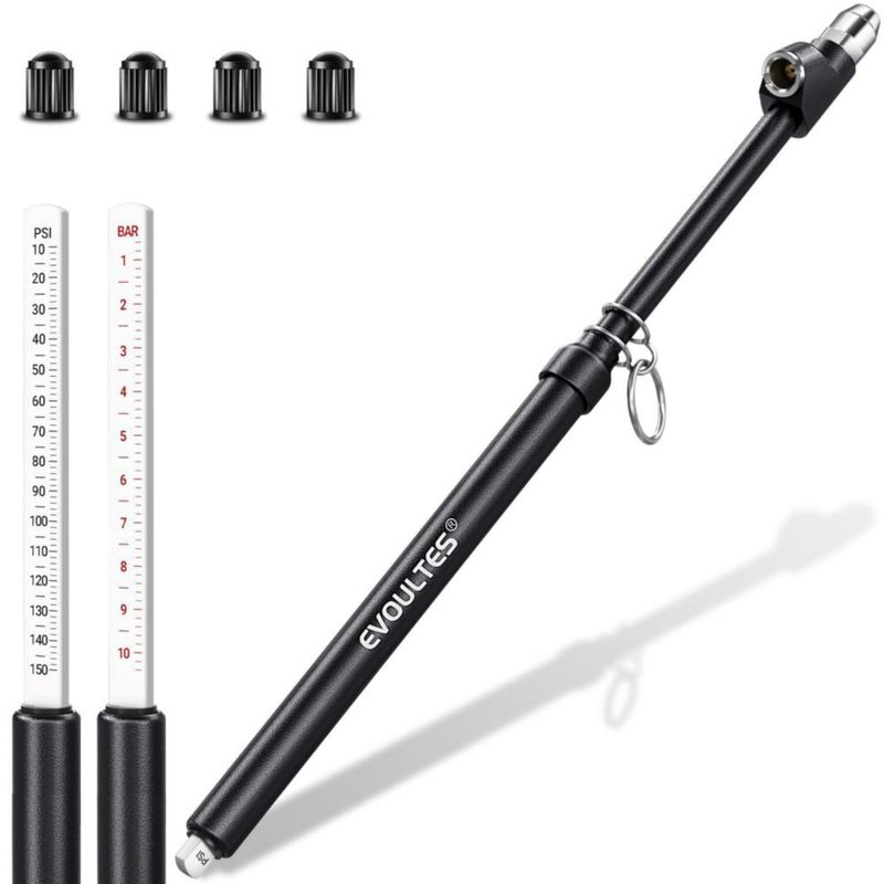Manómetro de Neumáticos EVOULTES 30 cm Doble Cabezal de Alta Resistencia