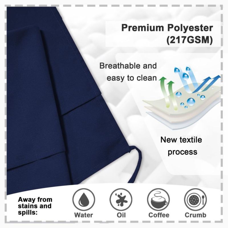Delantal PLOYMONO azul marino pack de 6 3 bolsillos 61 cm