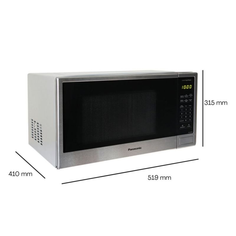 COMBO Microondas Panasonic NN-SB646SRUH  de 36 Litros (1.3ft³ / 1100W)  Color: Gris + Guante Cocina.