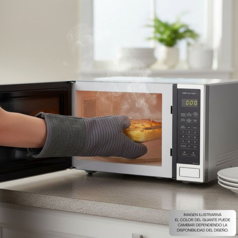 COMBO Microondas Panasonic NN-SB646SRUH  de 36 Litros (1.3ft³ / 1100W)  Color: Gris + Guante Cocina.