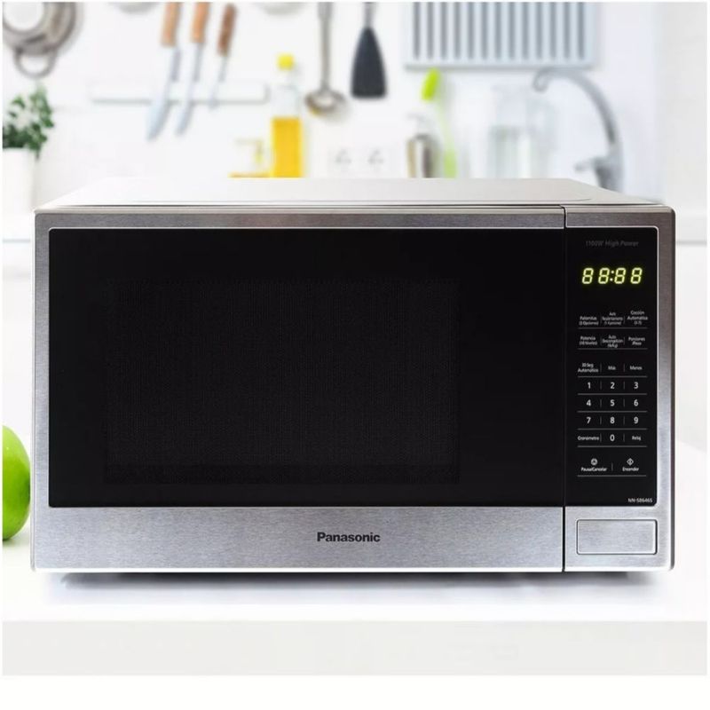 COMBO Microondas Panasonic NN-SB656BRUH  de 36 Litros (1.3ft³ / 1100W)  Color: Gris + Guante Cocina.
