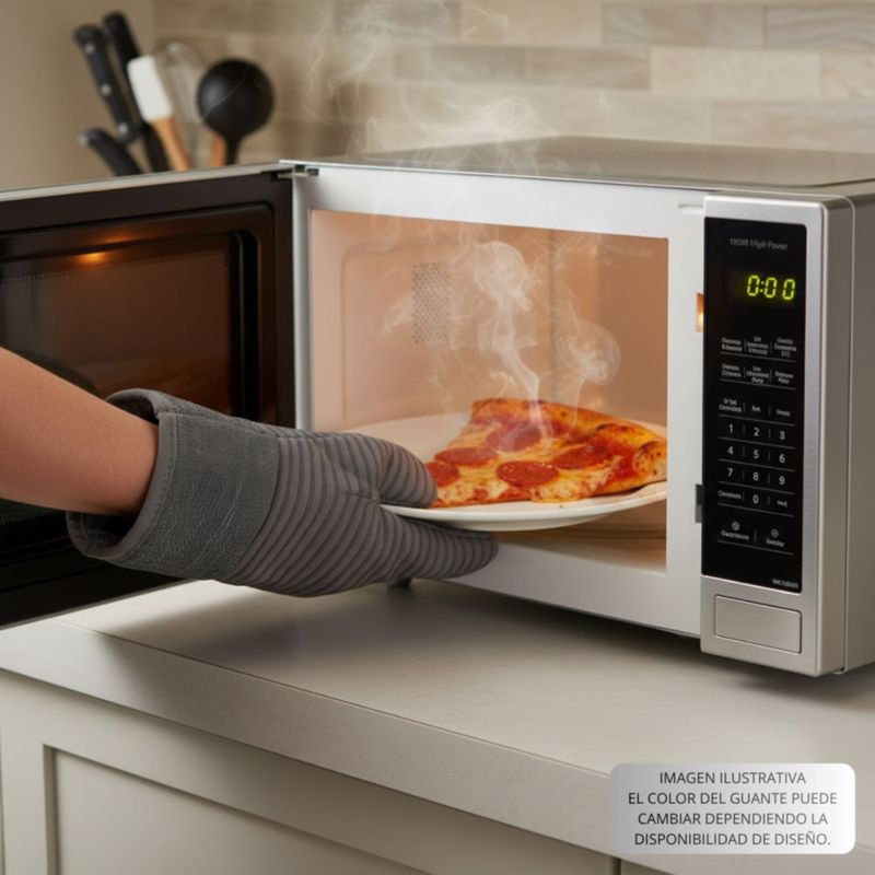 COMBO Microondas Panasonic NN-SB656BRUH  de 36 Litros (1.3ft³ / 1100W)  Color: Gris + Guante Cocina.
