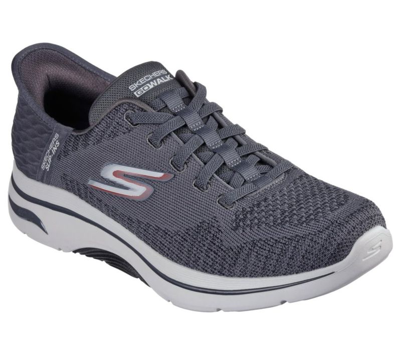 Zapatilla para hombre Skechers Go Walk Arch Fit 2.0 Carbón/Rojo Talla 10