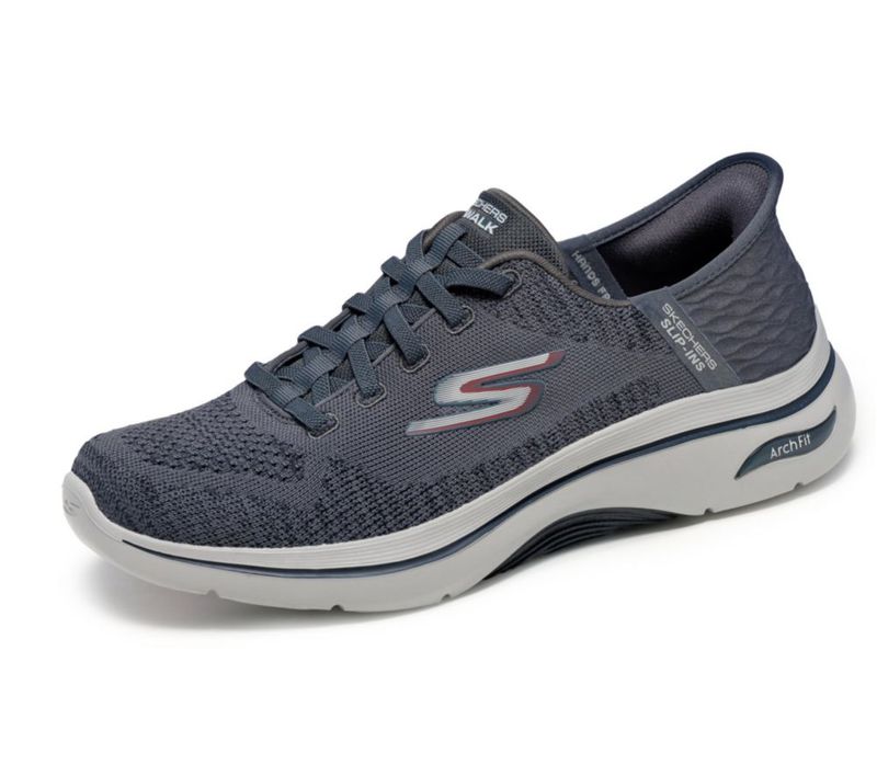 Zapatilla para hombre Skechers Go Walk Arch Fit 2.0 Carbón/Rojo Talla 10