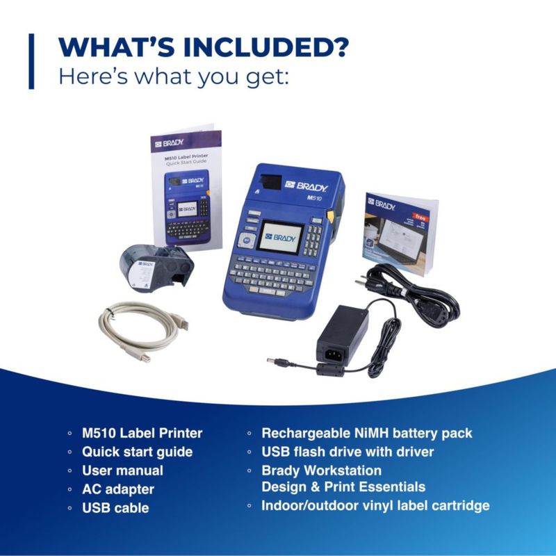 Impresora de etiquetas Brady M510 38 cm (15 pulg.) ancho térmica azul/gris