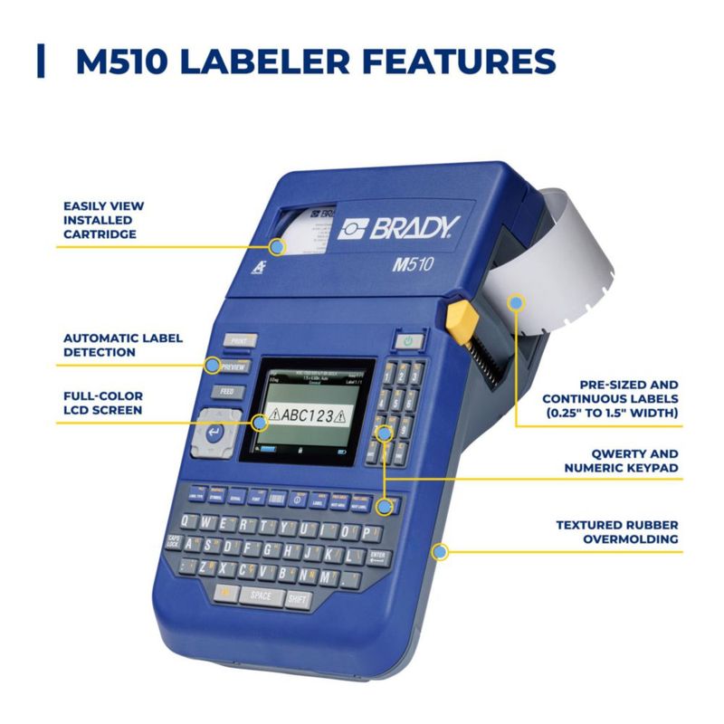 Impresora de etiquetas Brady M510 38 cm (15 pulg.) ancho térmica azul/gris