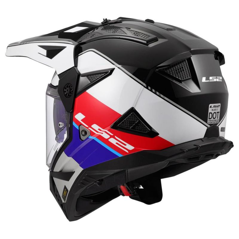 Casco LS2 Blaze II Adventure L con Visor Solar Rojo/Blanco/Azul