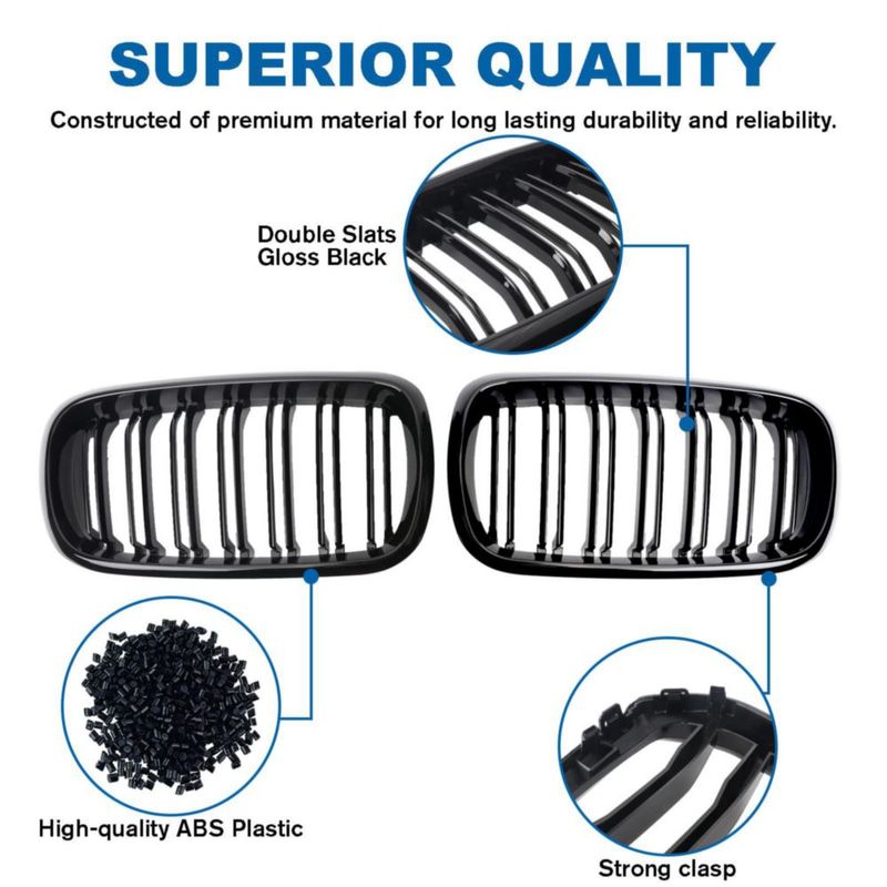 Parrilla BILLDIO F15/F16 Negro Brillante Doble Ranura