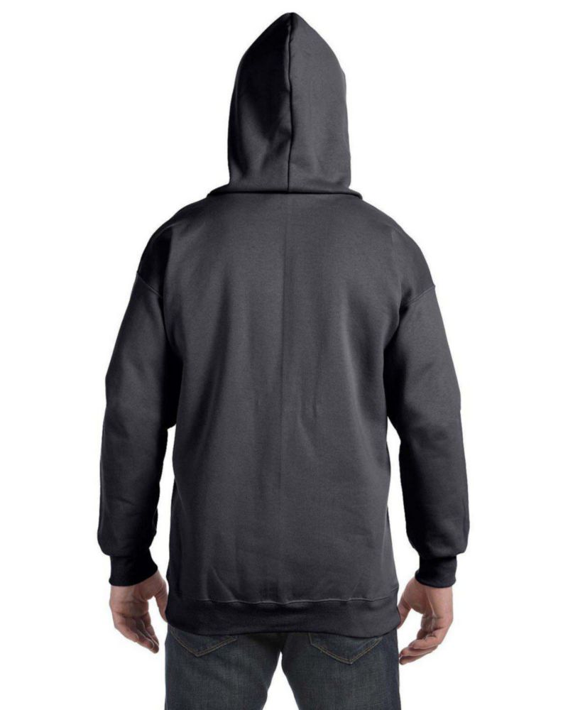Sudadera con capucha Hanes para hombre talla 3XL gris carbón con cremallera completa