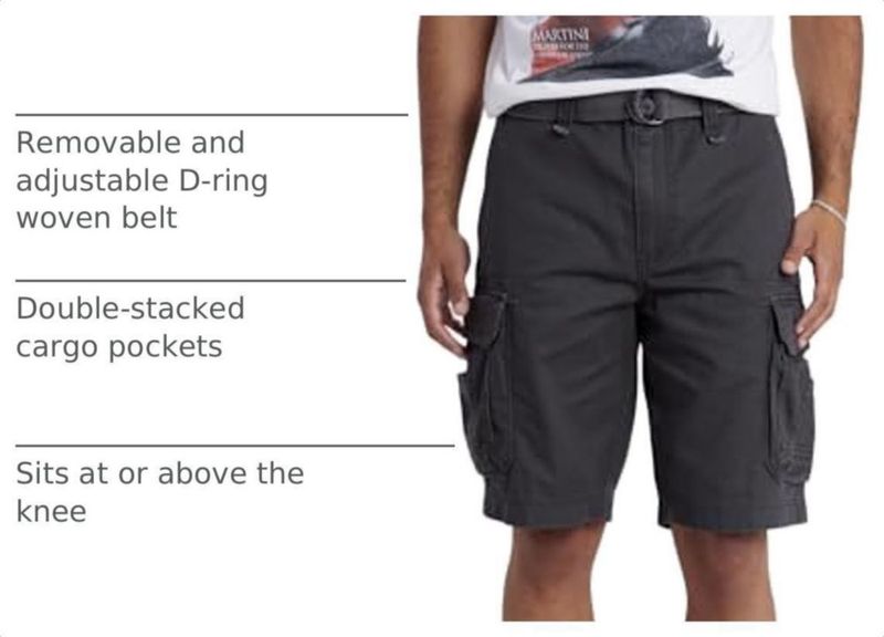 Short Cargo UNIONBAY 28 cm con Cinturón Android 34