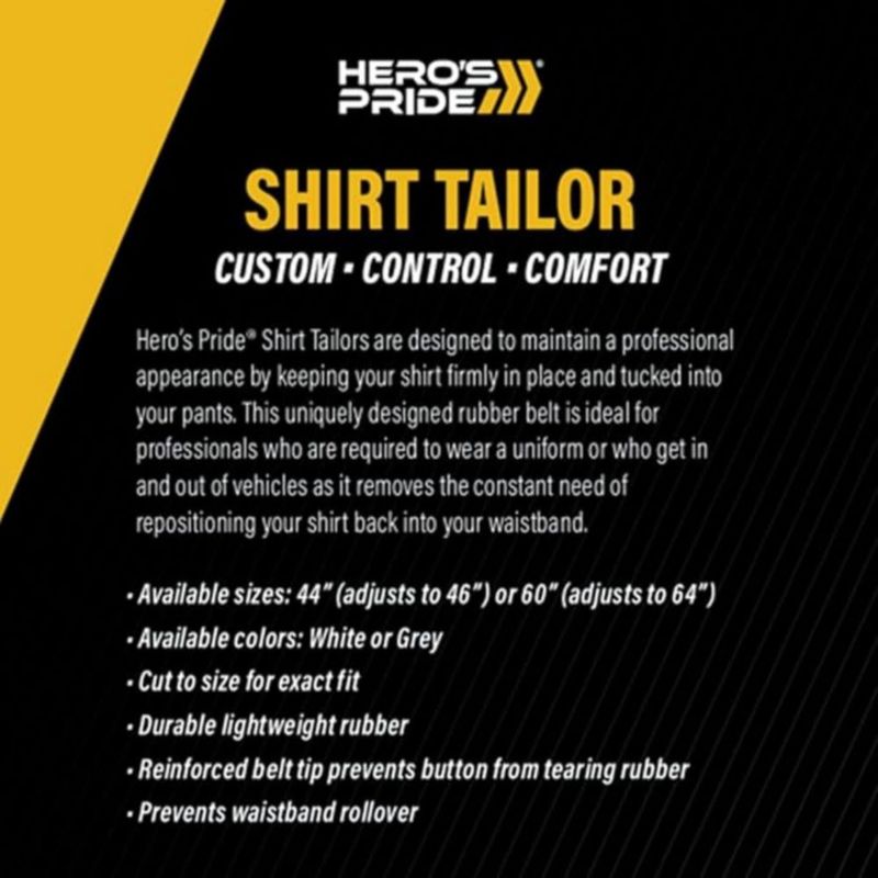 Cinturón Hero's Pride 112 cm Gris Ajustable para Camisa