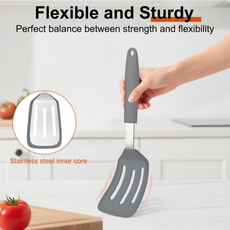 Espátula de Cocina POTWIY 2 Unidades Resistente al Calor 315 °C Gris