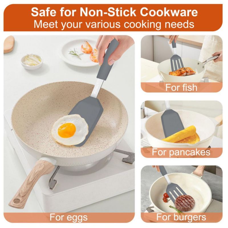 Espátula de Cocina POTWIY 2 Unidades Resistente al Calor 315 °C Gris