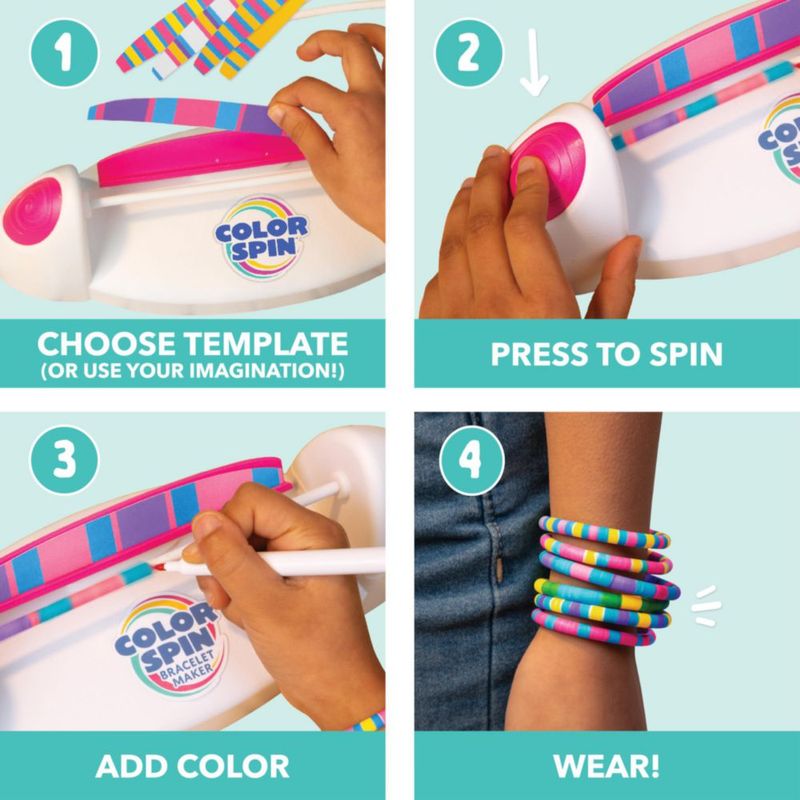 Kit de Pulseras Eléctricas Loopdedoo Colorspin – 15 Diseños y Marcadores Incluidos