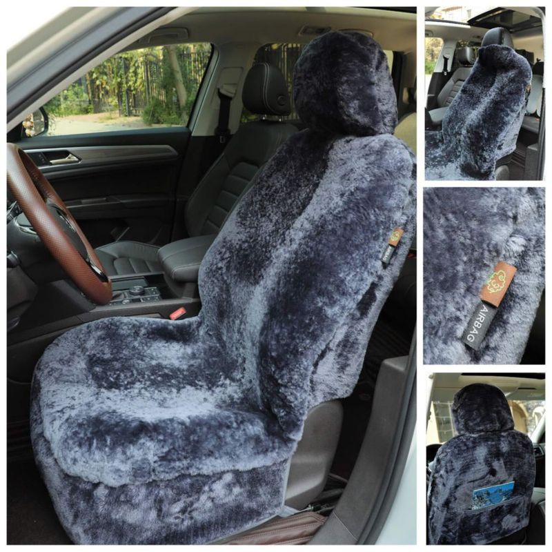 Funda para Asiento de Auto SHEEPSKIN ELITE 142x58 cm Gris/Azul