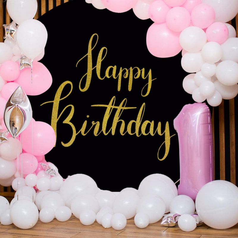 FONDO REDONDO Jditngp 23 x 23 m Feliz Cumpleaños Oro