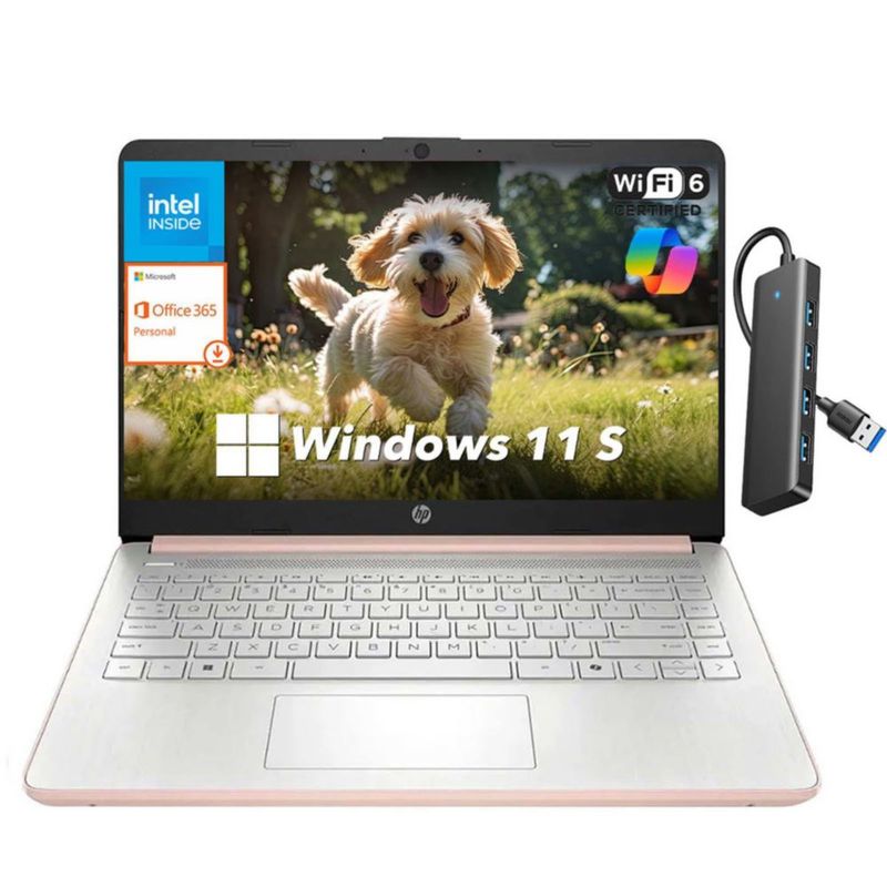 HP Stream portátil de 14 pulgadas procesador Intel Quad-Core N150 8 GB de RAM 192 GB de almacenamiento (128 GB UFS + 64 GB microSD) Wi‑Fi 6 IA Copilot