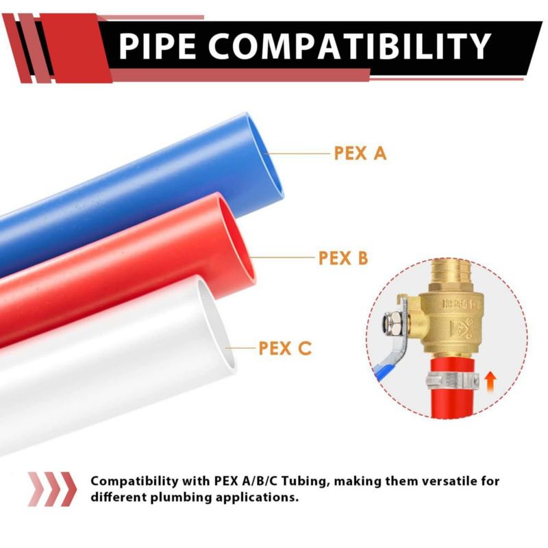 Válvula PEX EFIELD 1/2" de latón paquete de 4 rojo/azul