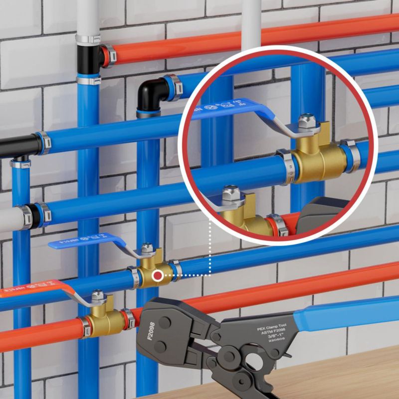 Válvula PEX EFIELD 1/2" de latón paquete de 4 rojo/azul