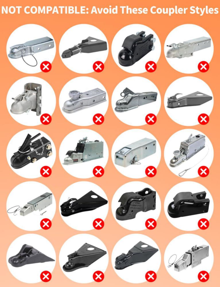 Candado para Enganche de Remolque NiwNiw 1‑7/8" 2" y 2‑5/16" Negro
