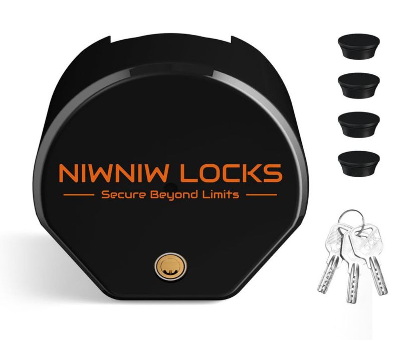 Candado para Enganche de Remolque NiwNiw 1‑7/8" 2" y 2‑5/16" Negro