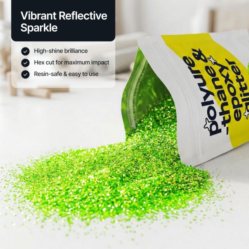 Purpurina Hemway 100 g Verde Fluorescente Extra Gruesa