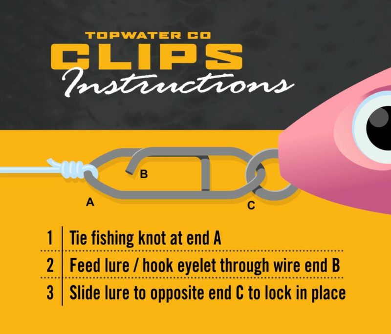 Clips de Pesca Top Water 15 lb/45 lb/70 lb/120 lb