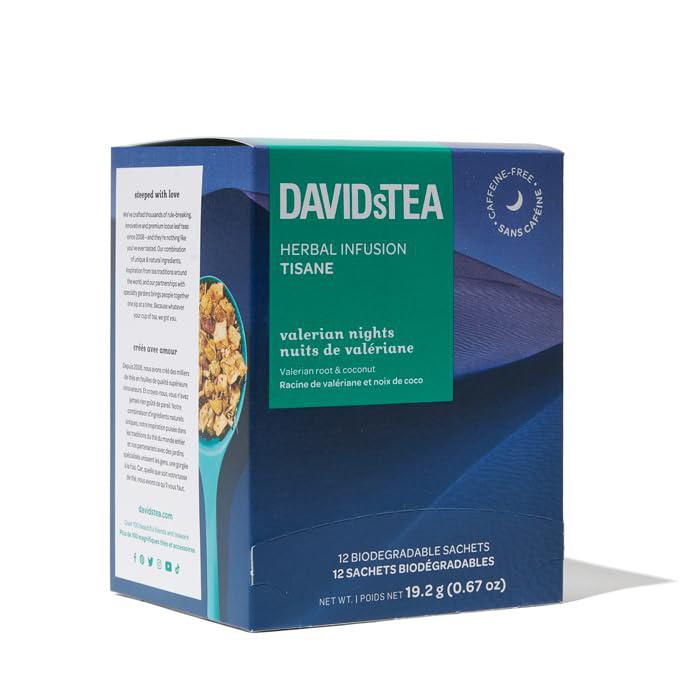 DAVIDsTEA Valerian Nights – 12 bolsas sin cafeína