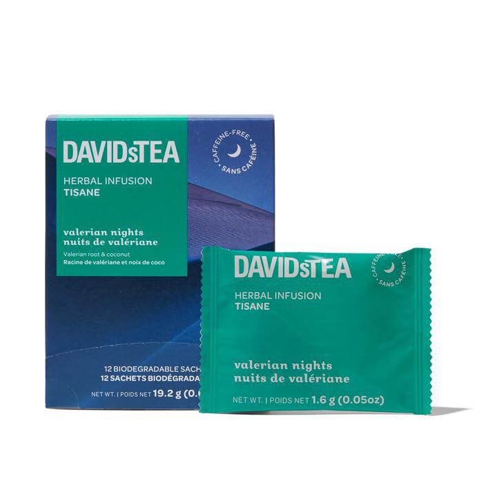 DAVIDsTEA Valerian Nights – 12 bolsas sin cafeína