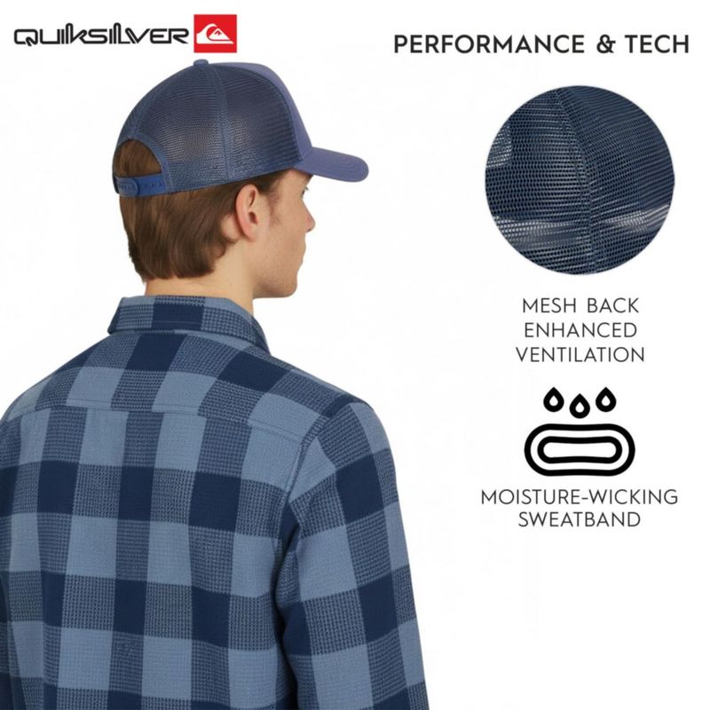 Gorra Quiksilver Camionero Snapback Azul Sombra Talla Única
