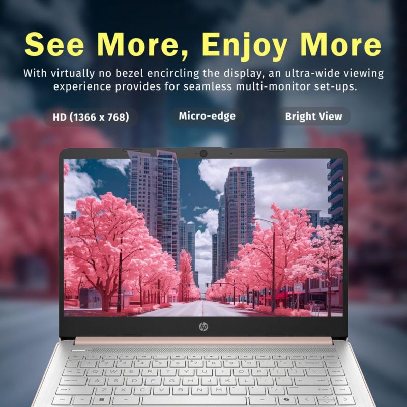 Portátil HP 356 cm 4 GB RAM 288 GB UFS Win 11 Rosa Pálido