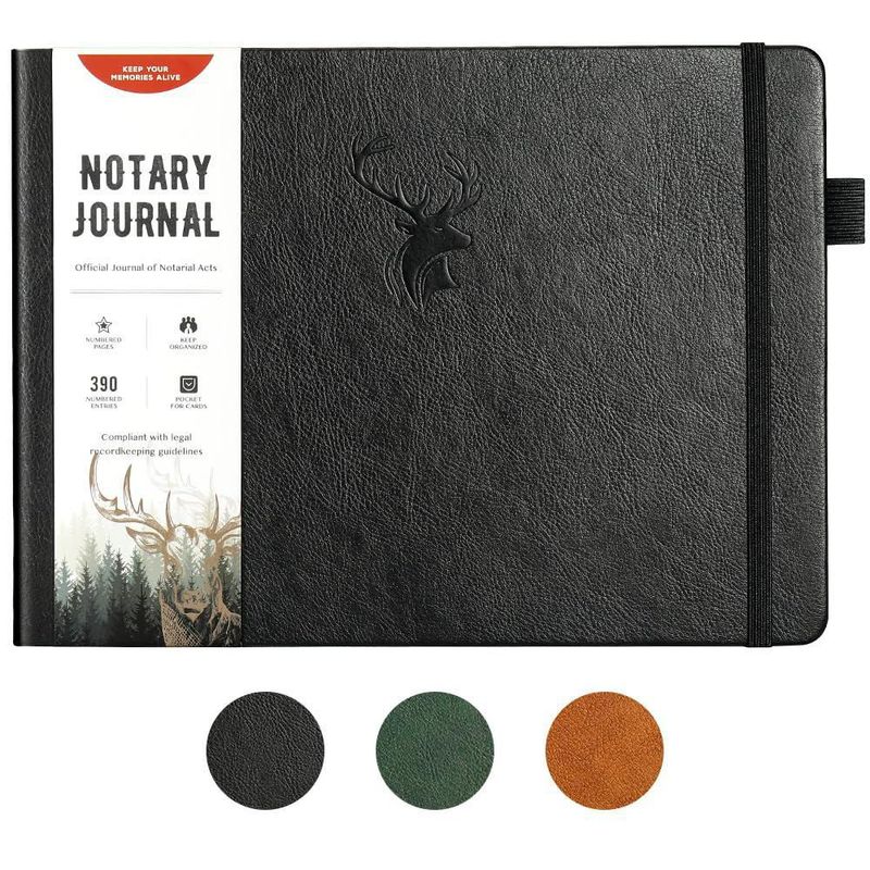 Diario Notarial molekaus 25 cm Negro con Guardián de Privacidad