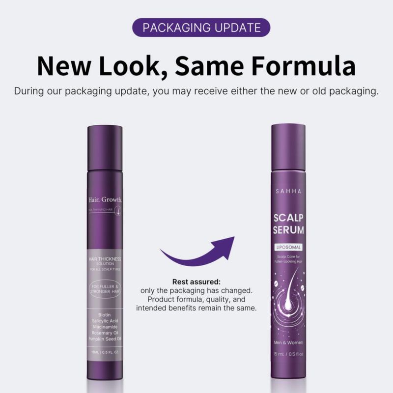 Sérum capilar Sahha pack de 2 unidades de 15 ml con aplicador roll‑on para crecimiento del cabello