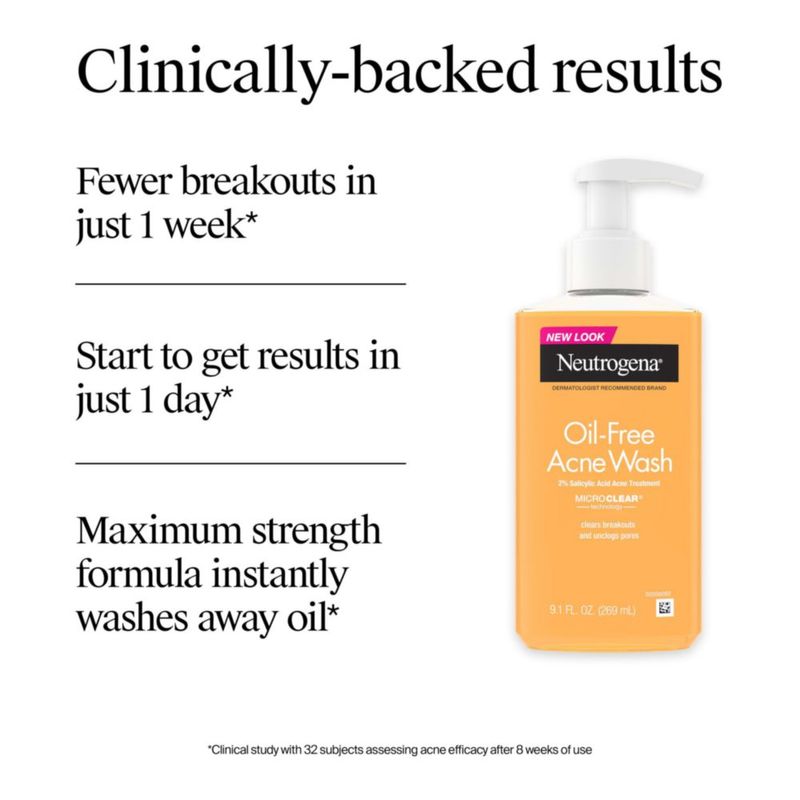 Limpiador Facial Neutrogena 473 ml Sin Aceite y Ácido Salicílico para Acné