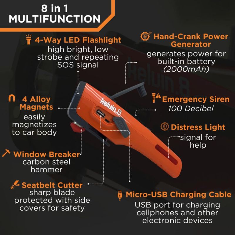 Multiherramienta KELVIN 8 con Powerbank USB Naranja