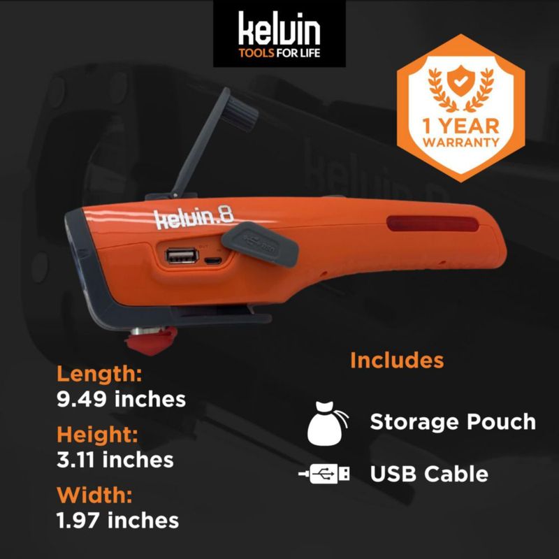 Multiherramienta KELVIN 8 con Powerbank USB Naranja