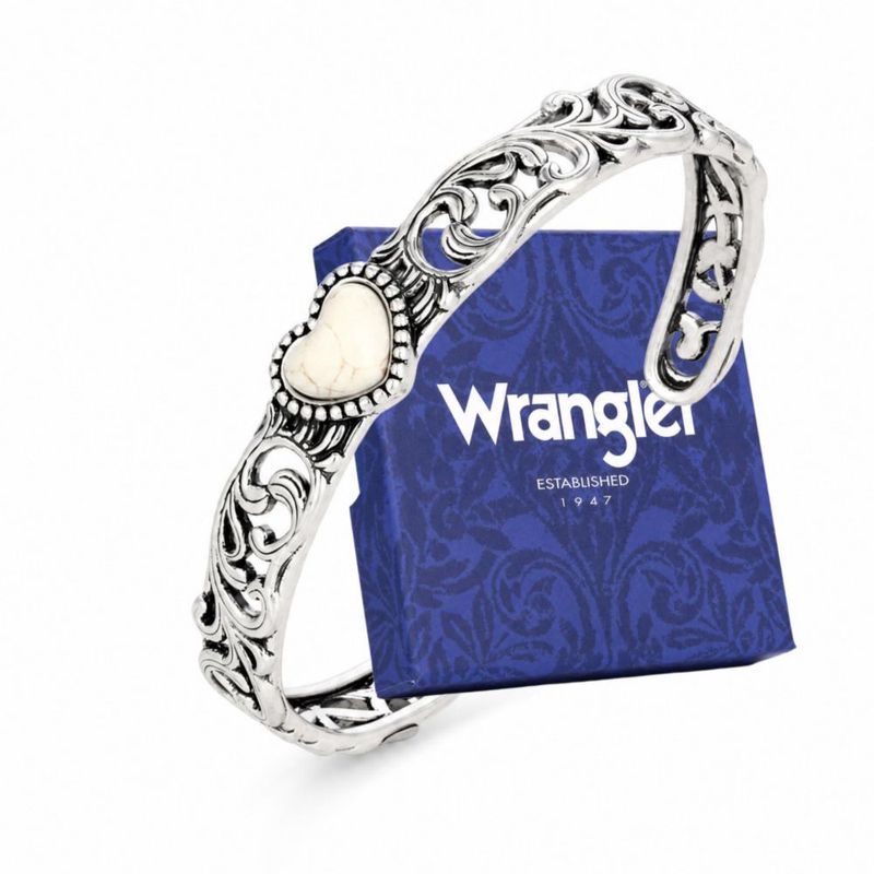 Pulsera Montana West Wrangler Turquesa con diseño floral tallado