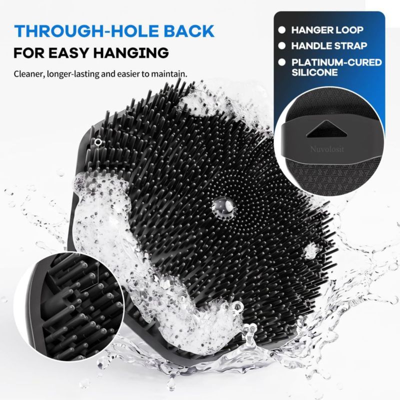 Cepillo de Limpieza Corporal Nuvolosit de Silicona Negra