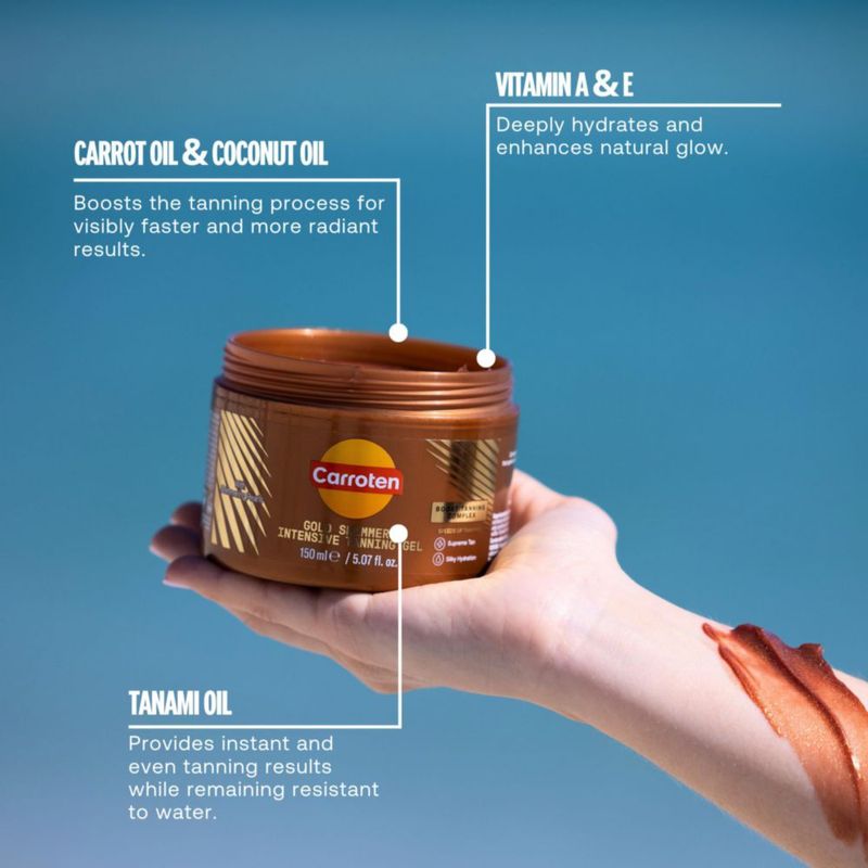 Auto bronceador Carroten 150 ml Gold Shimmer + espátula