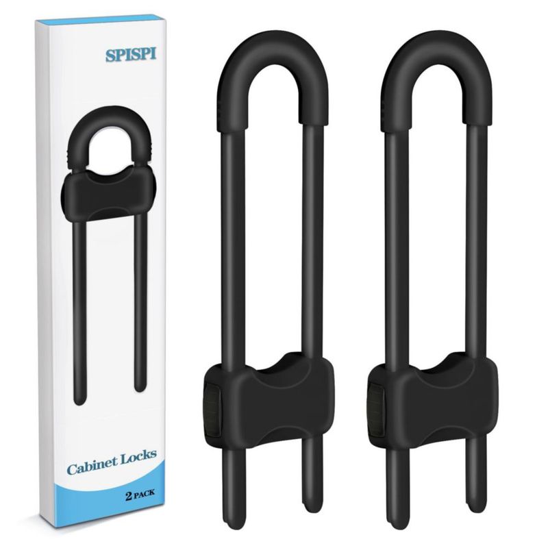 Cerraduras para armarios SPISPI 2 unidades negro 18 x 5 x 1 cm