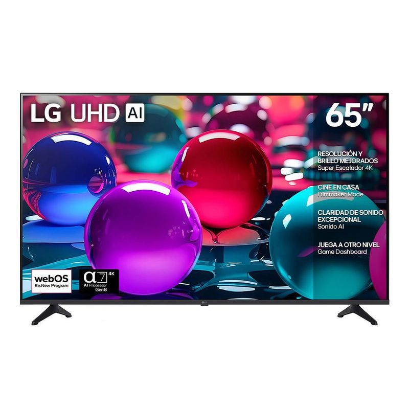 Pantalla 65 pulgadas LG UHD AI UA75 4K SMART TV 2025 65UA7300PSB